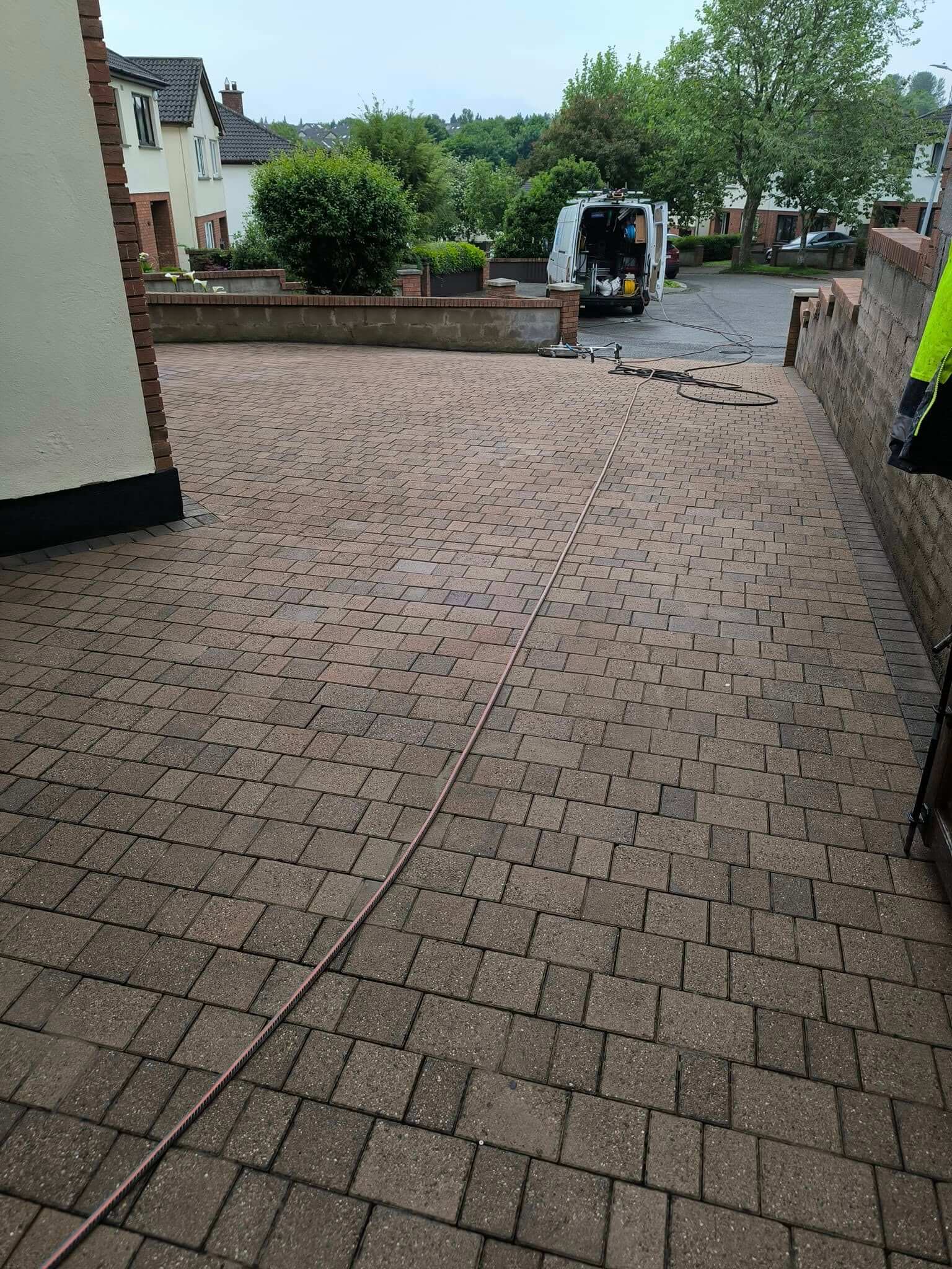 brick pavers power washed