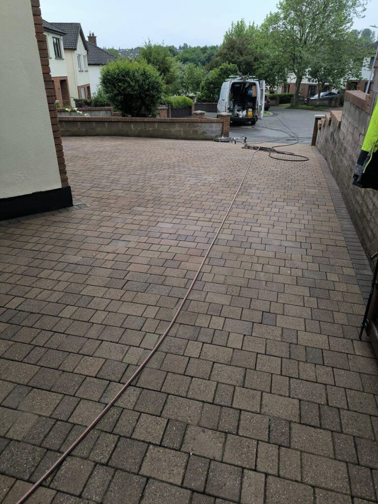 brick pavers power washed