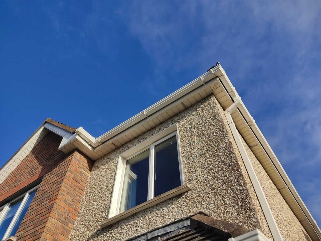fascia soffits cleaned on a house