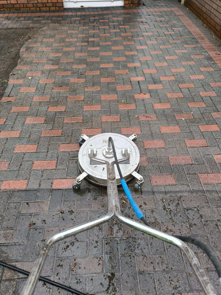 power washing a drive
